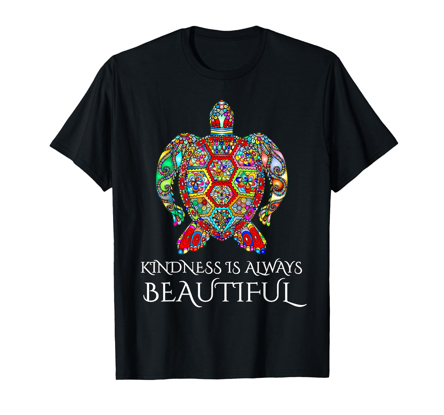 Sea Turtle Mandala Vibrant Art Ocean Life Kindness T-Shirt T-Shirt