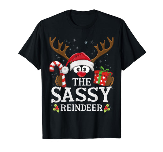 Christmas Matching The Sassy Reindeer Family T-Shirt