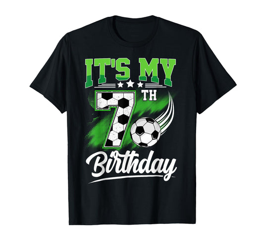It's My 7th Birthday Boy Soccer Ball 7 Year Old Birthday T-Shirt