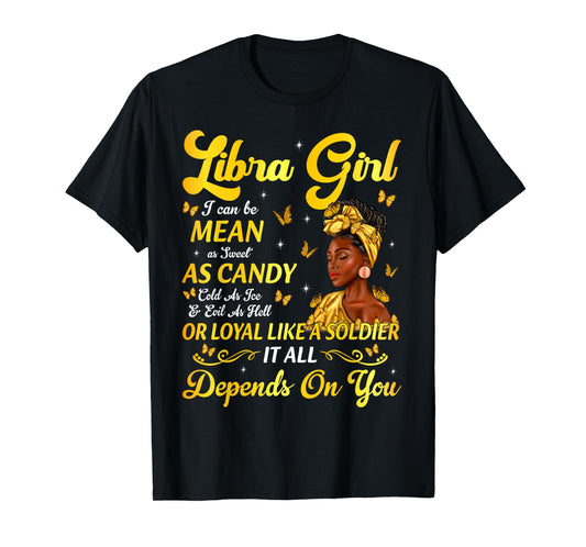African American Birthday Black Women Libra Girl T-Shirt