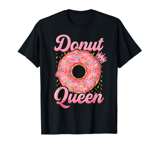 Donut lover funny donut queen with sprinkles donut design T-Shirt