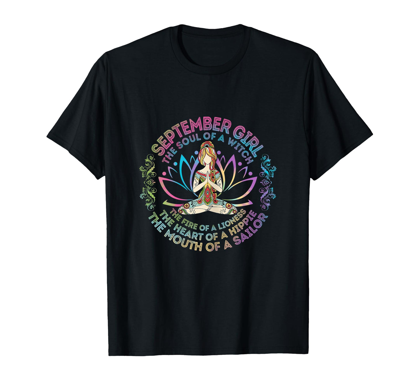 Womens September Girl The Soul Of A Witch Birthday Hippie Soul T-Shirt