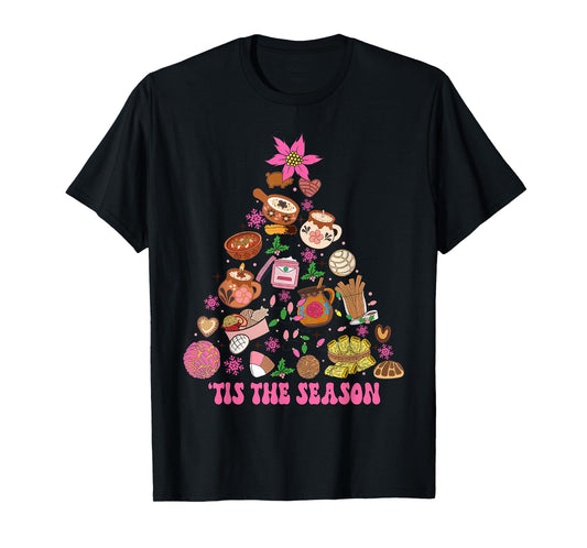 Tis The Season Mexican Christmas Tree Tamales Pan Dulce T-Shirt