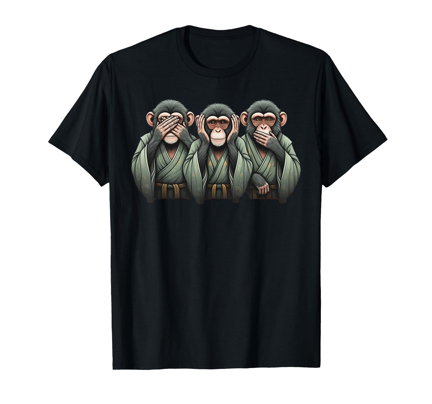 See no evil, Hear No Evil Speak No evil Three Wise Monkeys T-Shirt