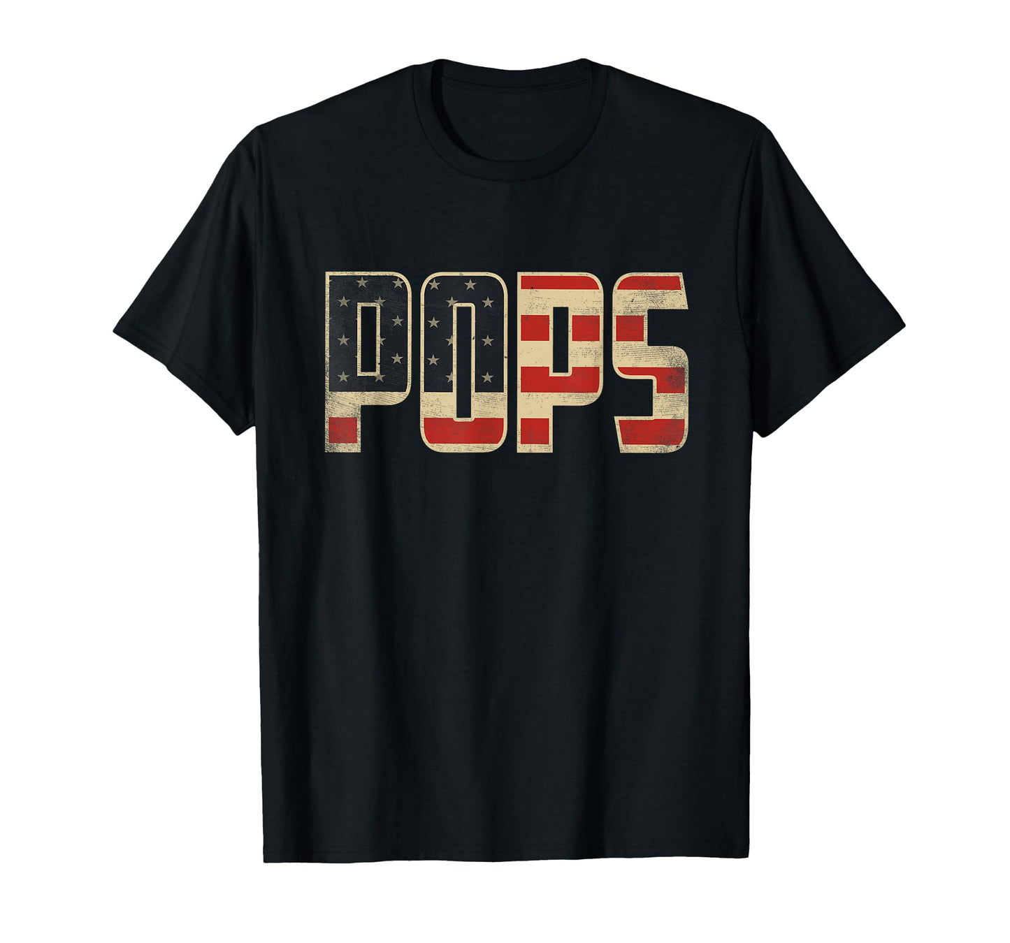 Pops Bold Patriotic American Flag Father’s Day Pops T-Shirt