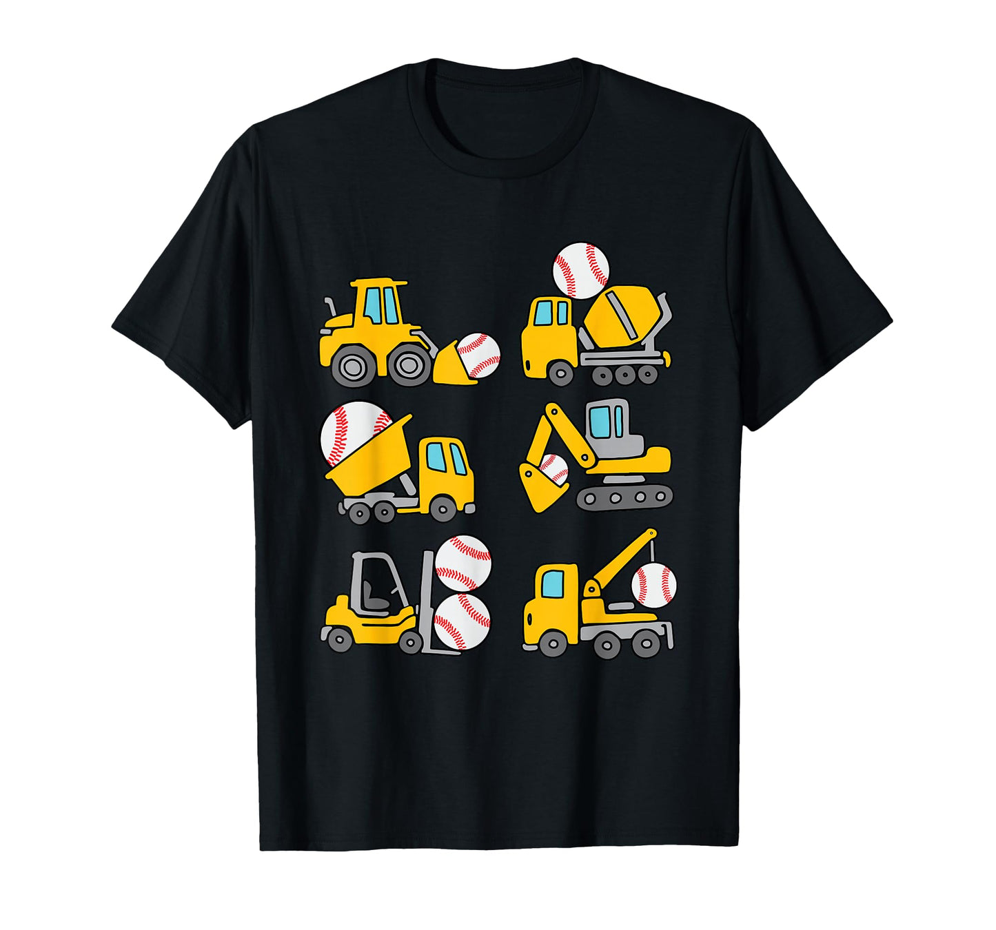 Baseball Diggers Kids Construction Trucks Toddler Boys T-Shirt