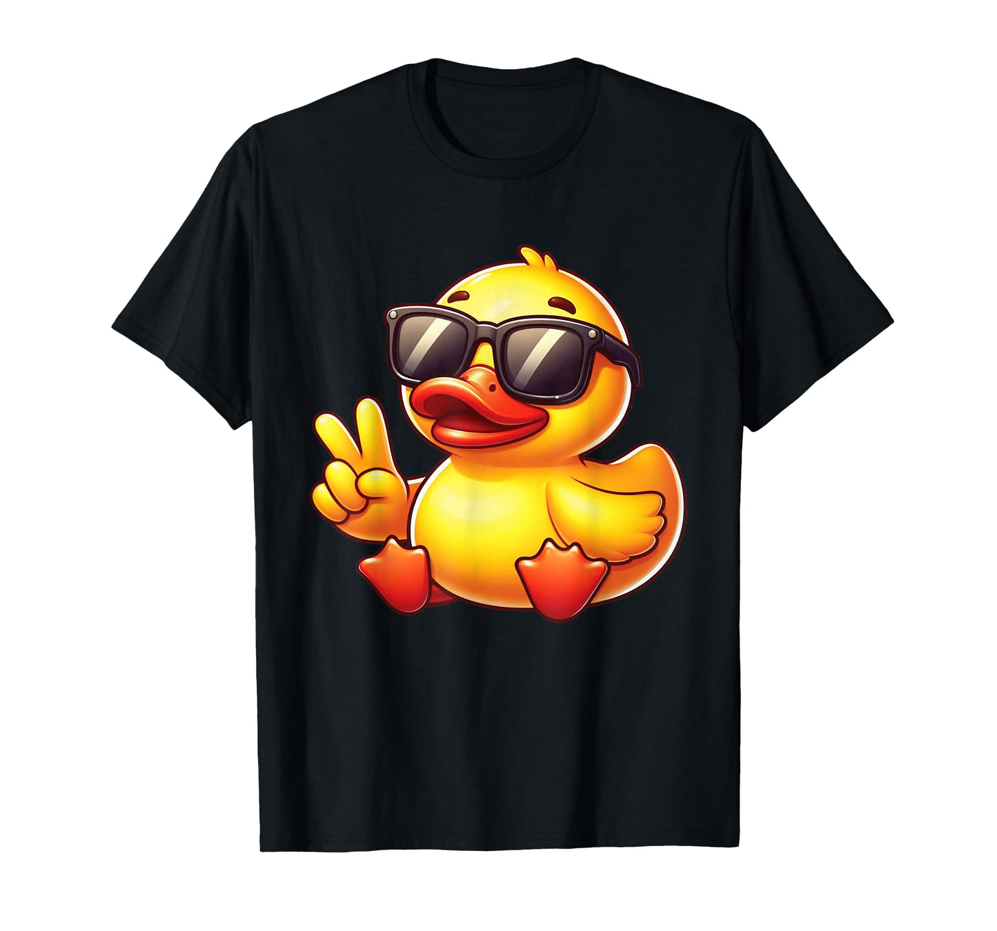 Cool Retro Yellow Rubber Duck in 70s 80s Funny Duck T-Shirt