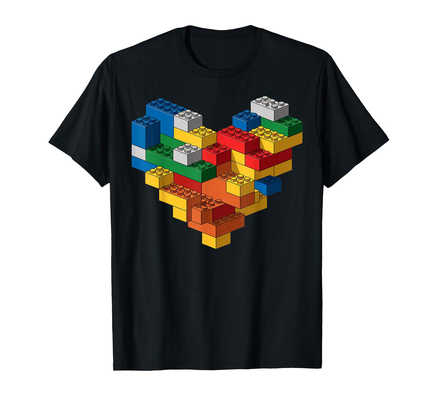 Kids Brick Builder Bricks Heart Building Blocks T-Shirt