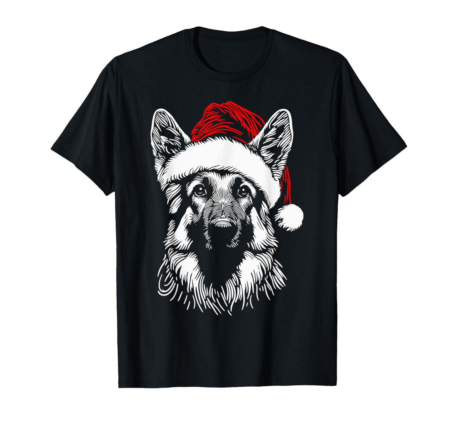 German Shepherd Santa Hat Christmas Xmas Pajama Women Mom T-Shirt
