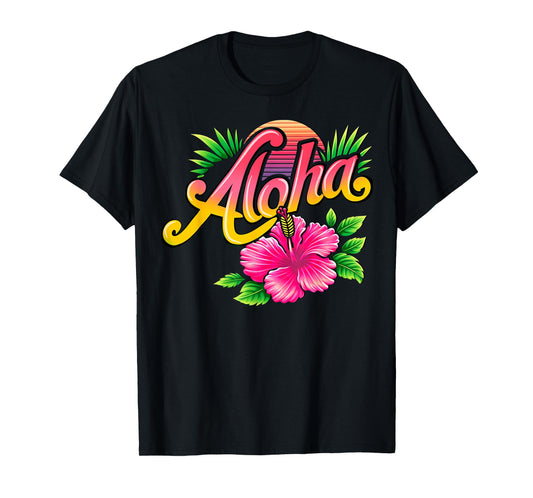Aloha Hibiscus Flower Tee - Hawaiian Floral Essence T-Shirt
