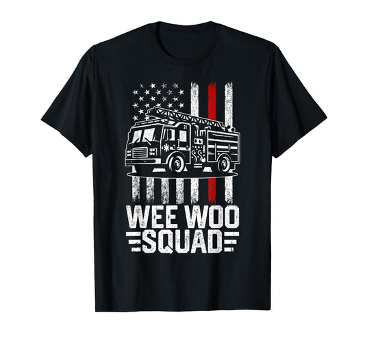 Funny Firefighter Shirt Men Women Kids Fire Truck Fireman T-Shirt