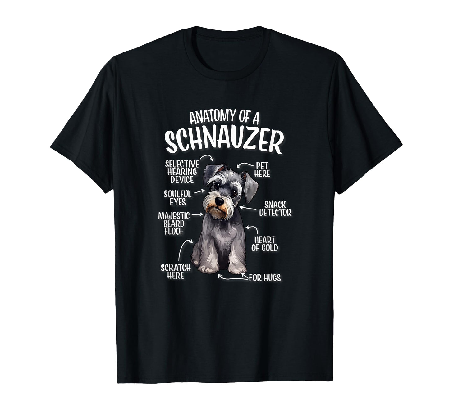 Mens Womens Kids Funny Anatomy of Miniature Schnauzer Lover T-Shirt