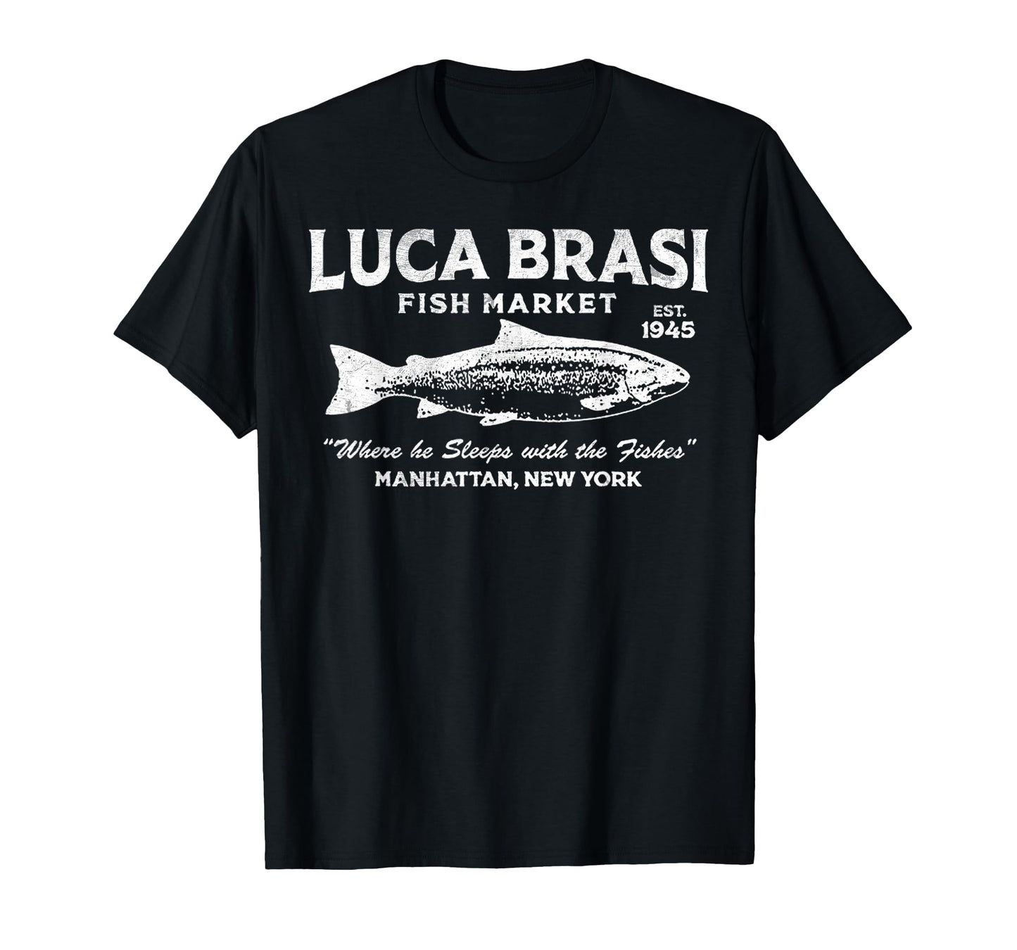 Vintage Luca Brasi Fish Market Retro Fishing T-Shirt