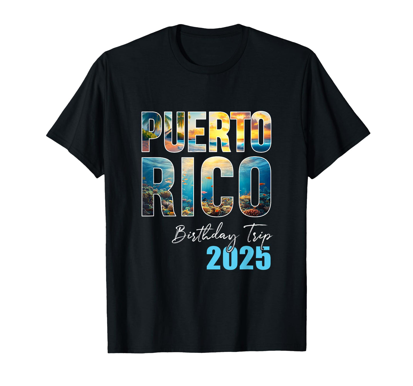 Puerto Rico Birthday Trip 2025 Cruise T-Shirt - Unisex-Adults/Kids - Black - Small - Short Sleeve - Crew Neck - T-Shirt - Cruise-Themed