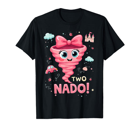 Tornado Two-Nado 2nd Birthday Party for 2 Years Old Girls T-Shirt