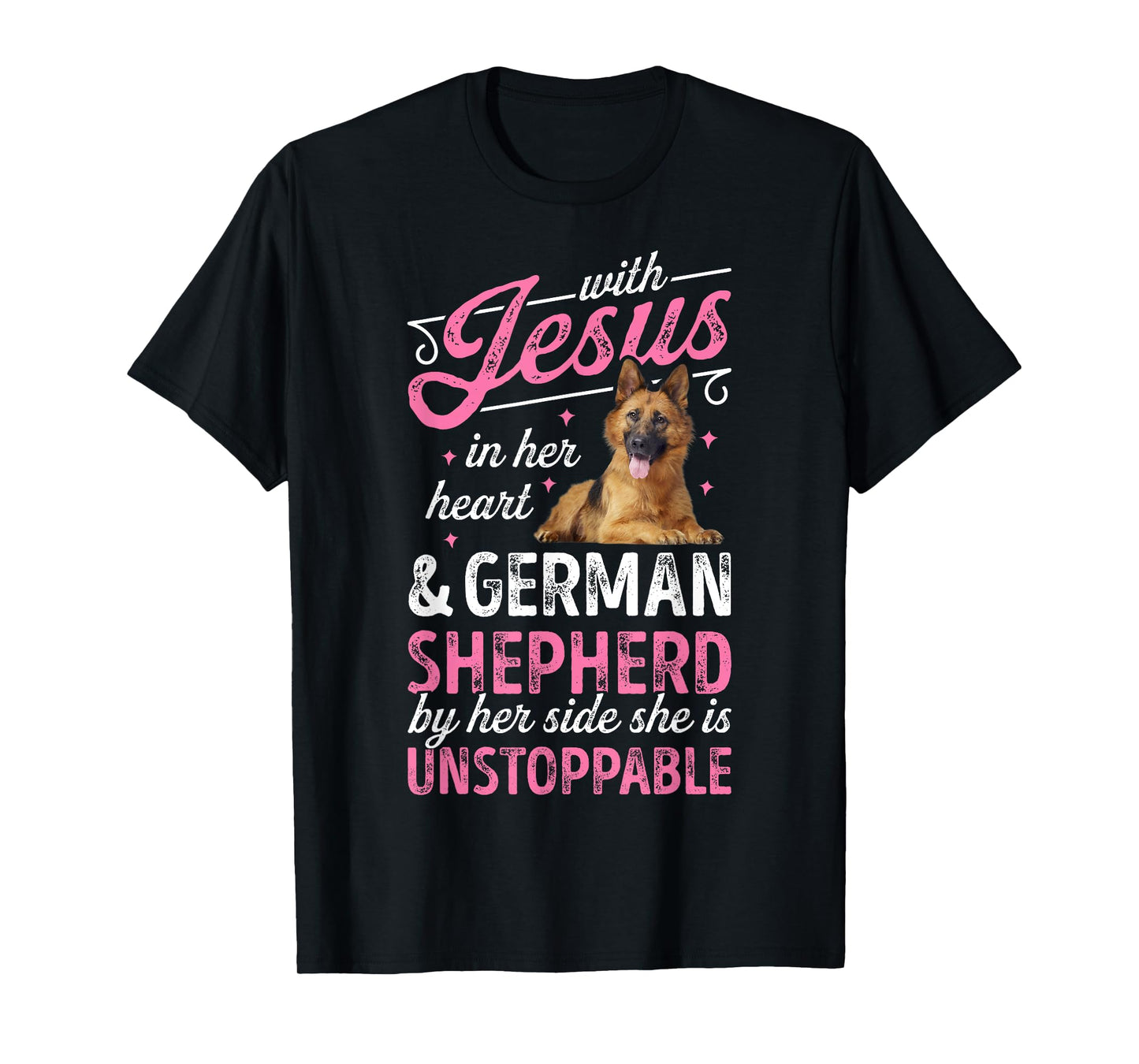 With Jesus In Her Heart And German Shepherd T shirt Women T-Shirt