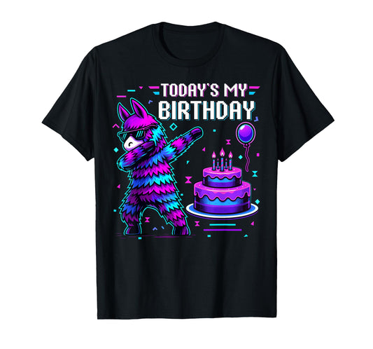Todays My Birthday Llama Pinata Birthday Party Boy Girl Bday T-Shirt