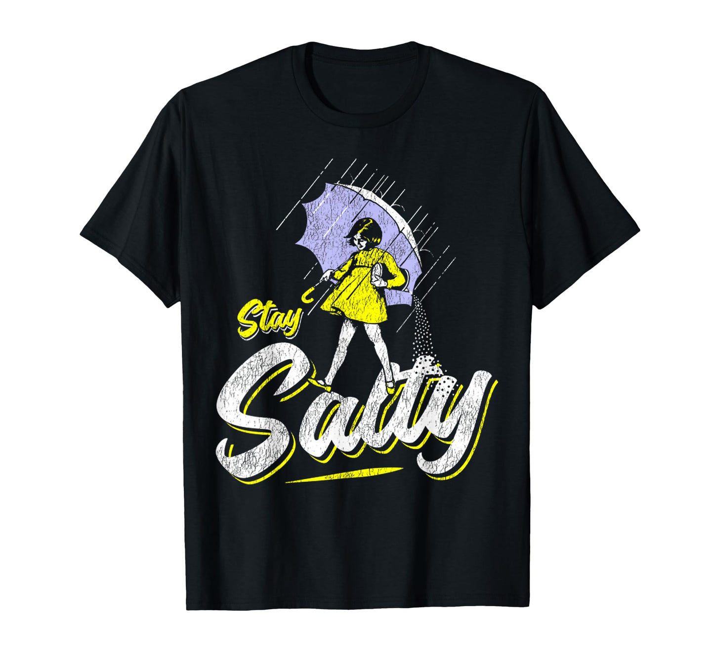 Vintage Salty Meme All These Flavors Girl holding Umbrella T-Shirt