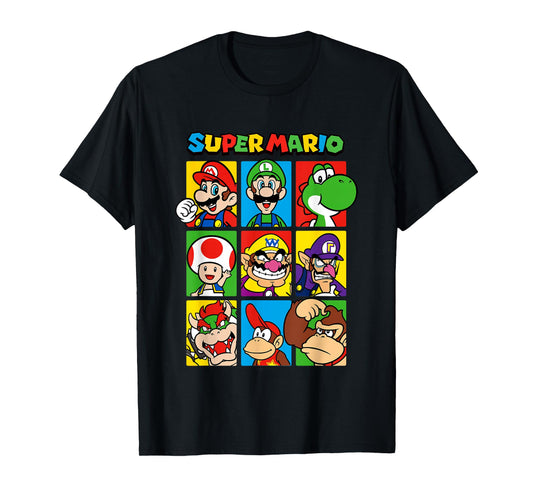 Super Mario Classic Big Character Box Up Portraits T-Shirt