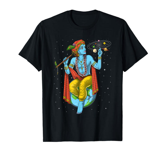 Lord Krishna Hindu God Hinduism Spiritual Yoga Meditation T-Shirt