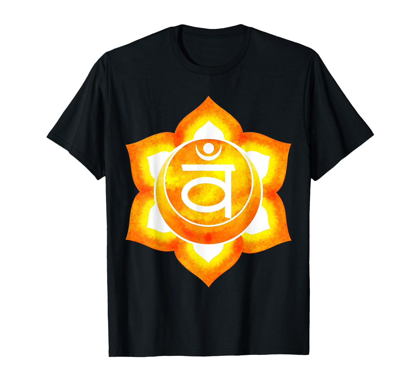 Sacral Chakra Orange Watercolor Om Mandala Lotus T-Shirt