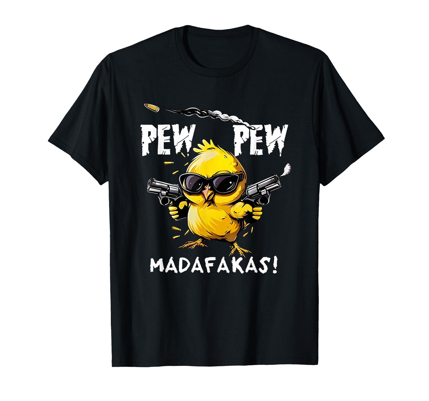 Bird Print Relax Fit Sweatshirt Unisex-Adults T-Shirt Black Small Pew Pew Madafakas Funny Chicken Rooster Bird Sarcasm Joke Irony Gift Recipients