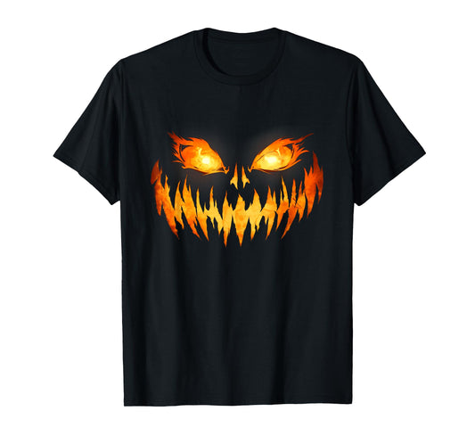 Scary Spooky Jack O Lantern Face Pumpkin Halloween Men Boys T-Shirt