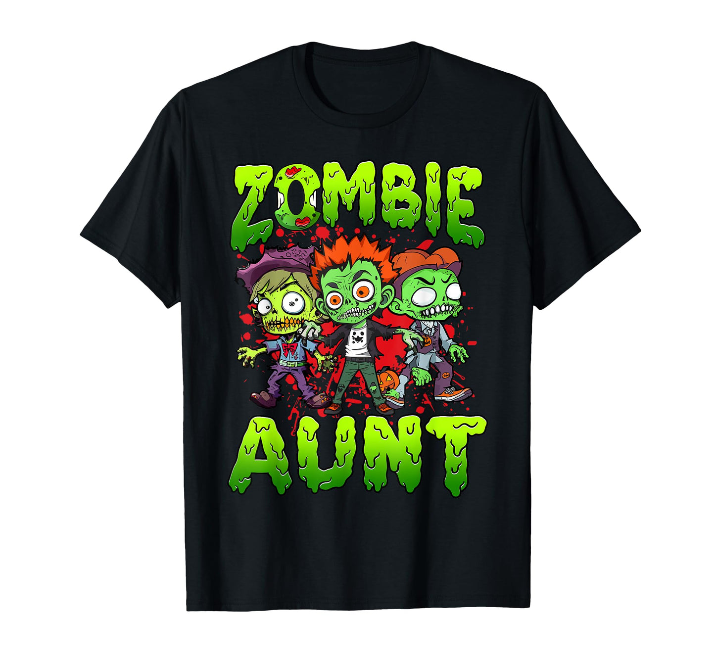 Zombie Aunt Halloween Costume Family Matching T-Shirt