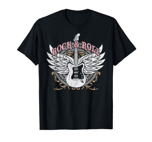 Rock and Roll Guitar Vintage ROCK Women Music T-Shirt
