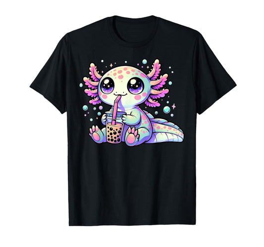 Axolotl Bubble Boba Tea Kawaii Anime Gifts Women, Men, Kids T-Shirt