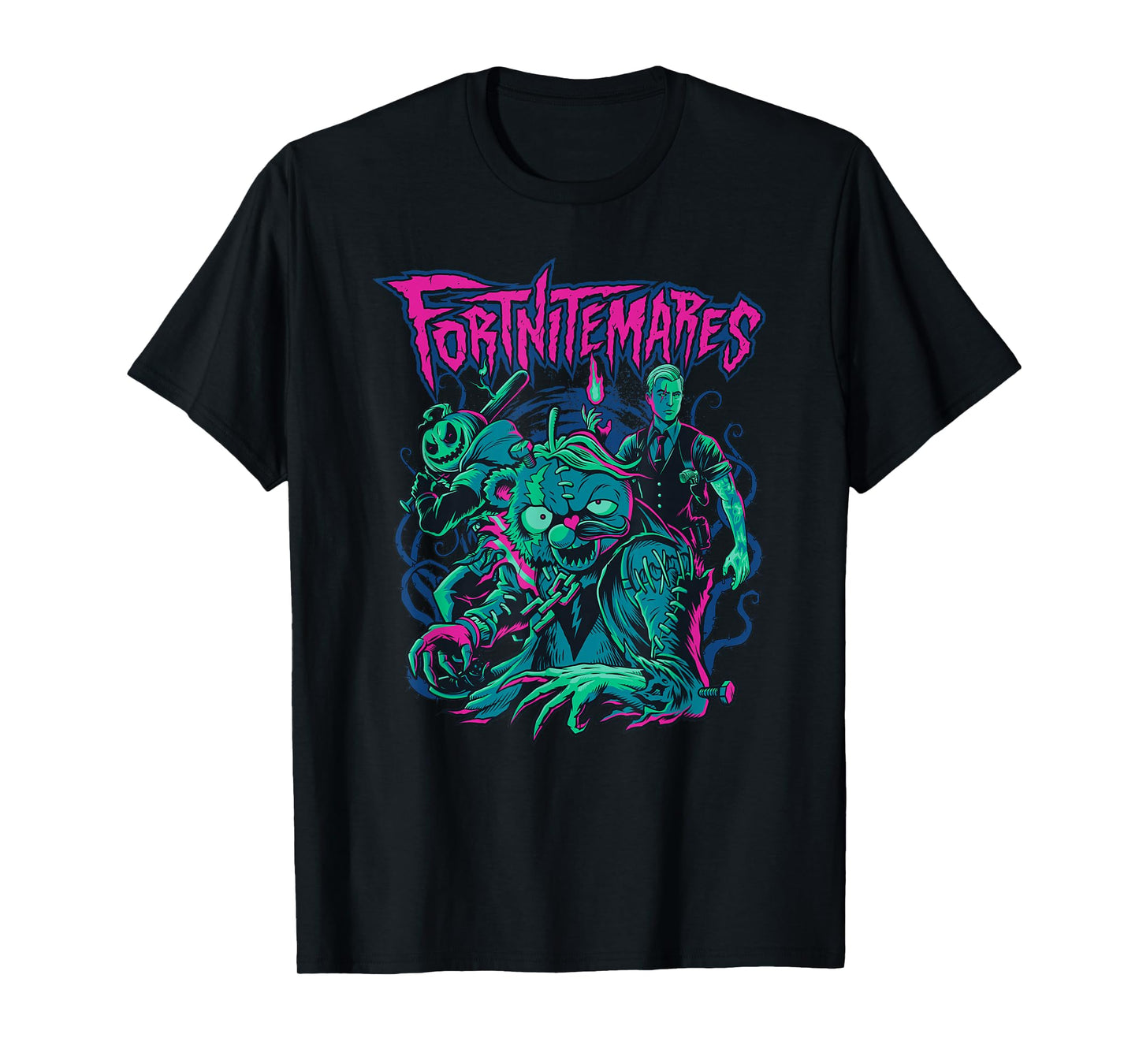 Fortnite Halloween Fortnitemares Retro Horror Group Shot T-Shirt