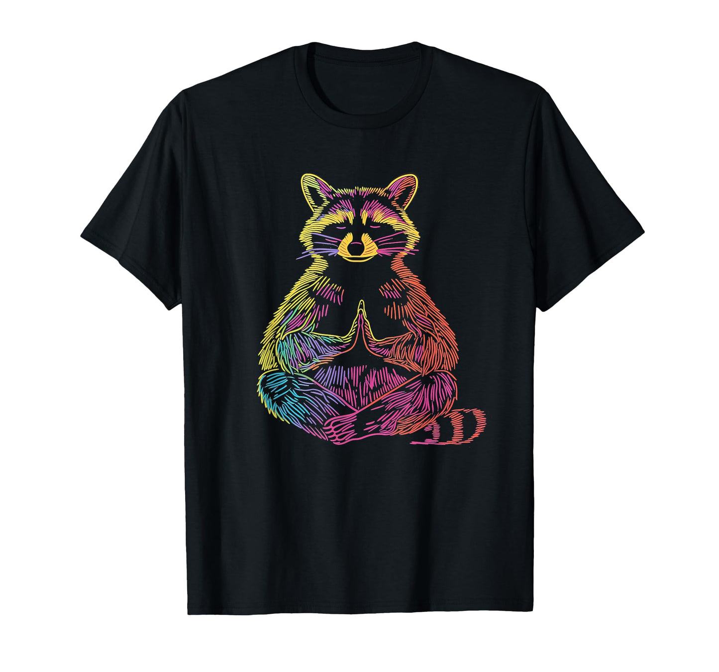 Raccoon Meditating Animal Meditation Zen Funny Yoga Yogi T-Shirt