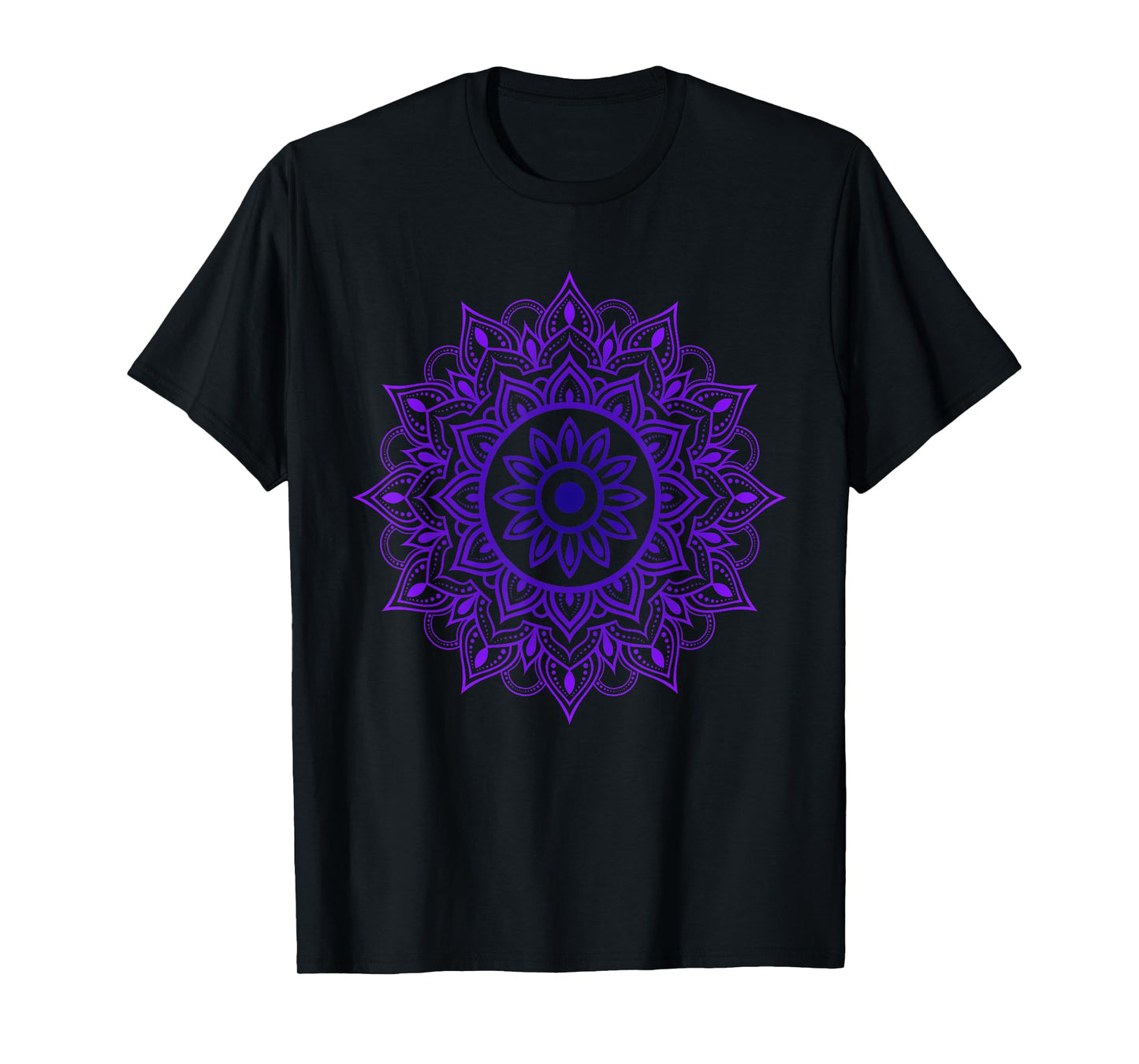 Purple Mandala Pattern Meditation Colorful Geometric Shapes T-Shirt