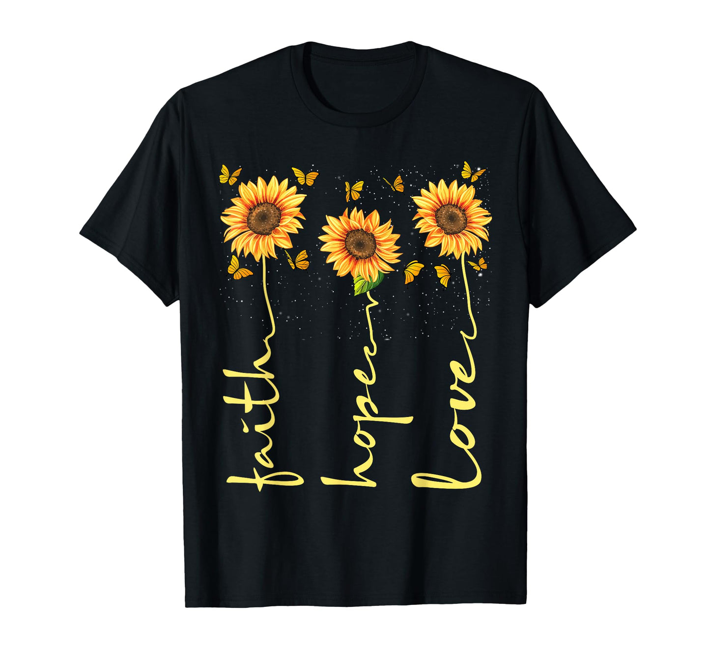 Christian for Women Sunflower Faith Hope Love T-Shirt