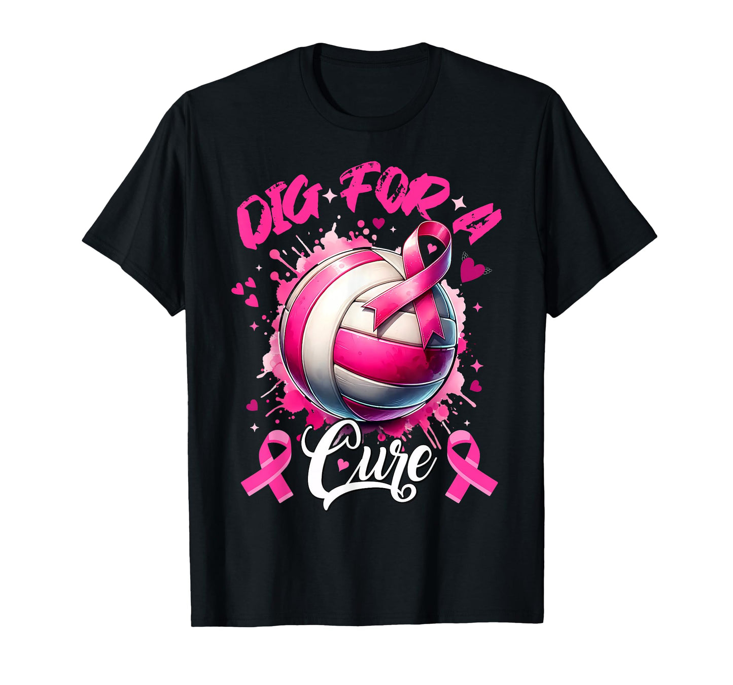 Dig for A Cure Volleyball Pink Out Breast Cancer Awareness T-Shirt