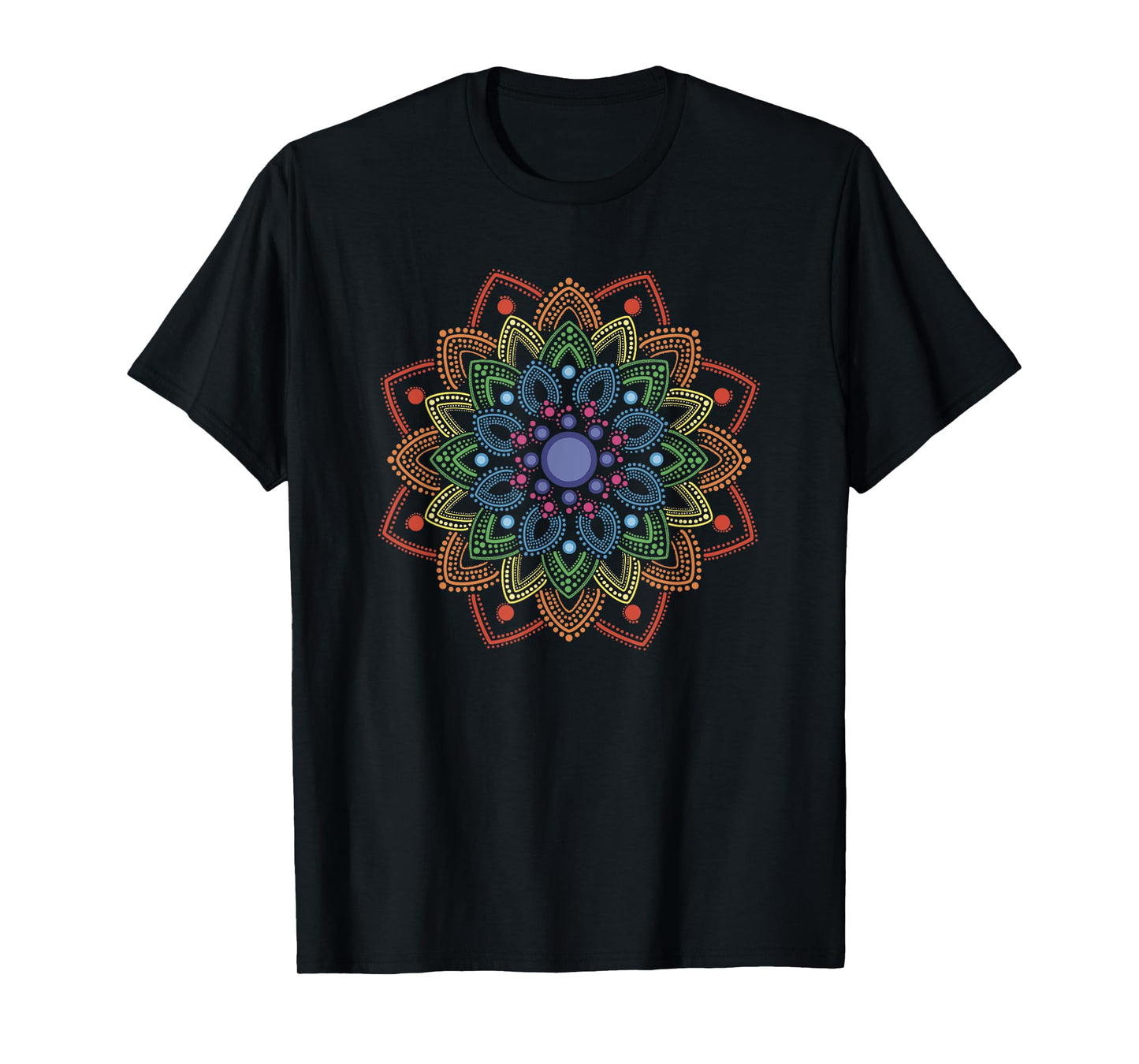 Rainbow Mandala Dotted Pattern T-Shirt