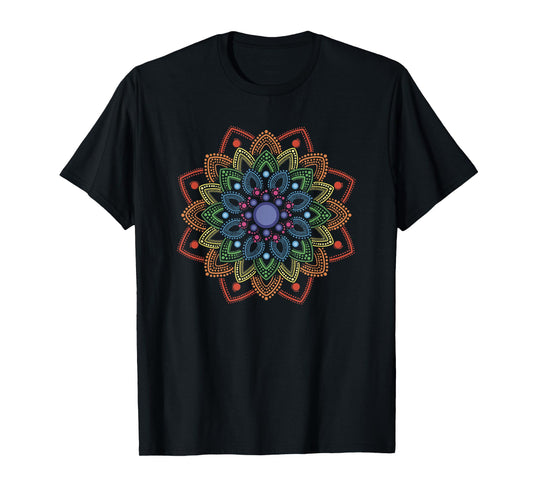 Rainbow Mandala Dotted Pattern T-Shirt