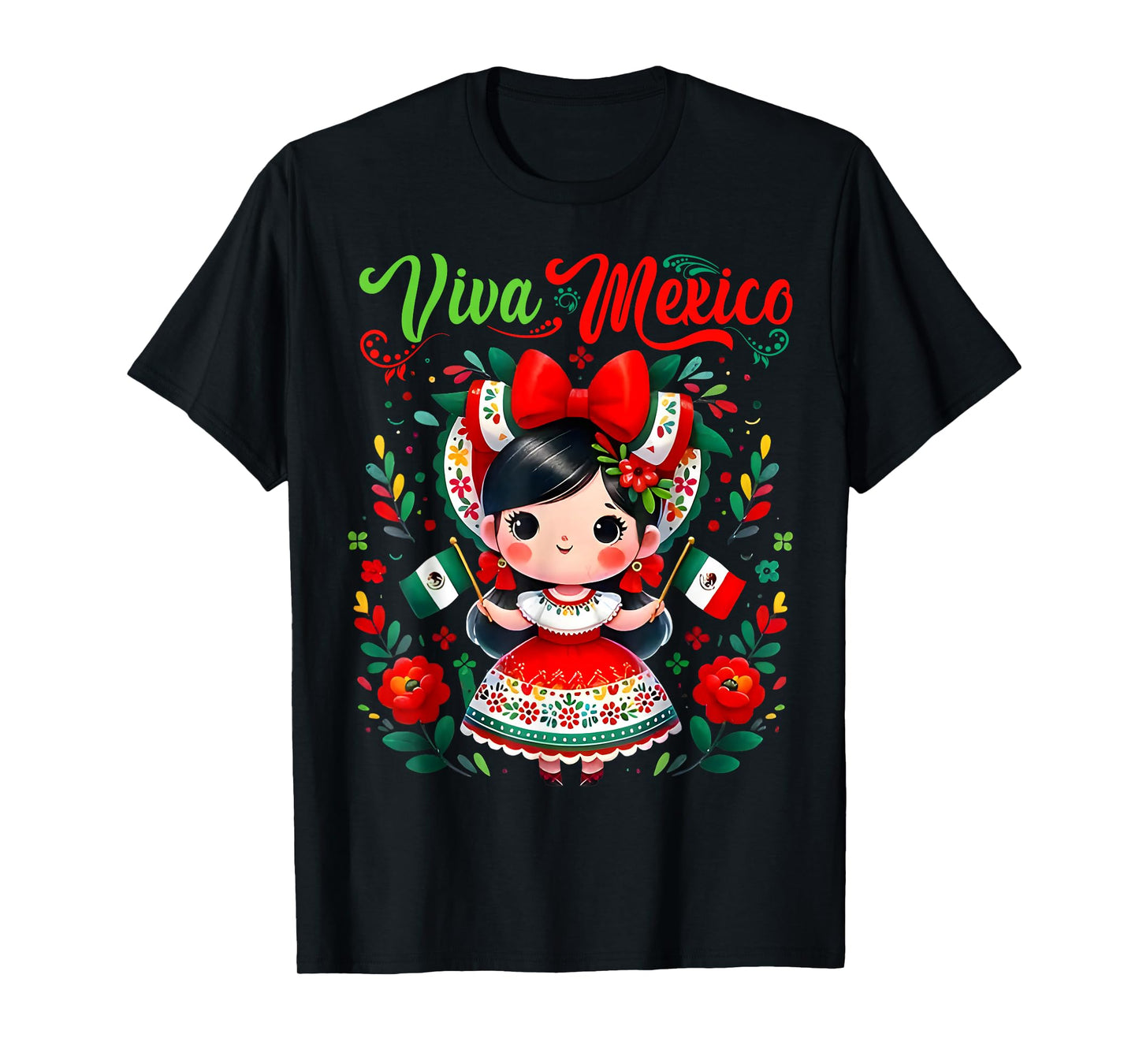 Viva Mexico Mexican Girl Mexico Independence Day T-Shirt