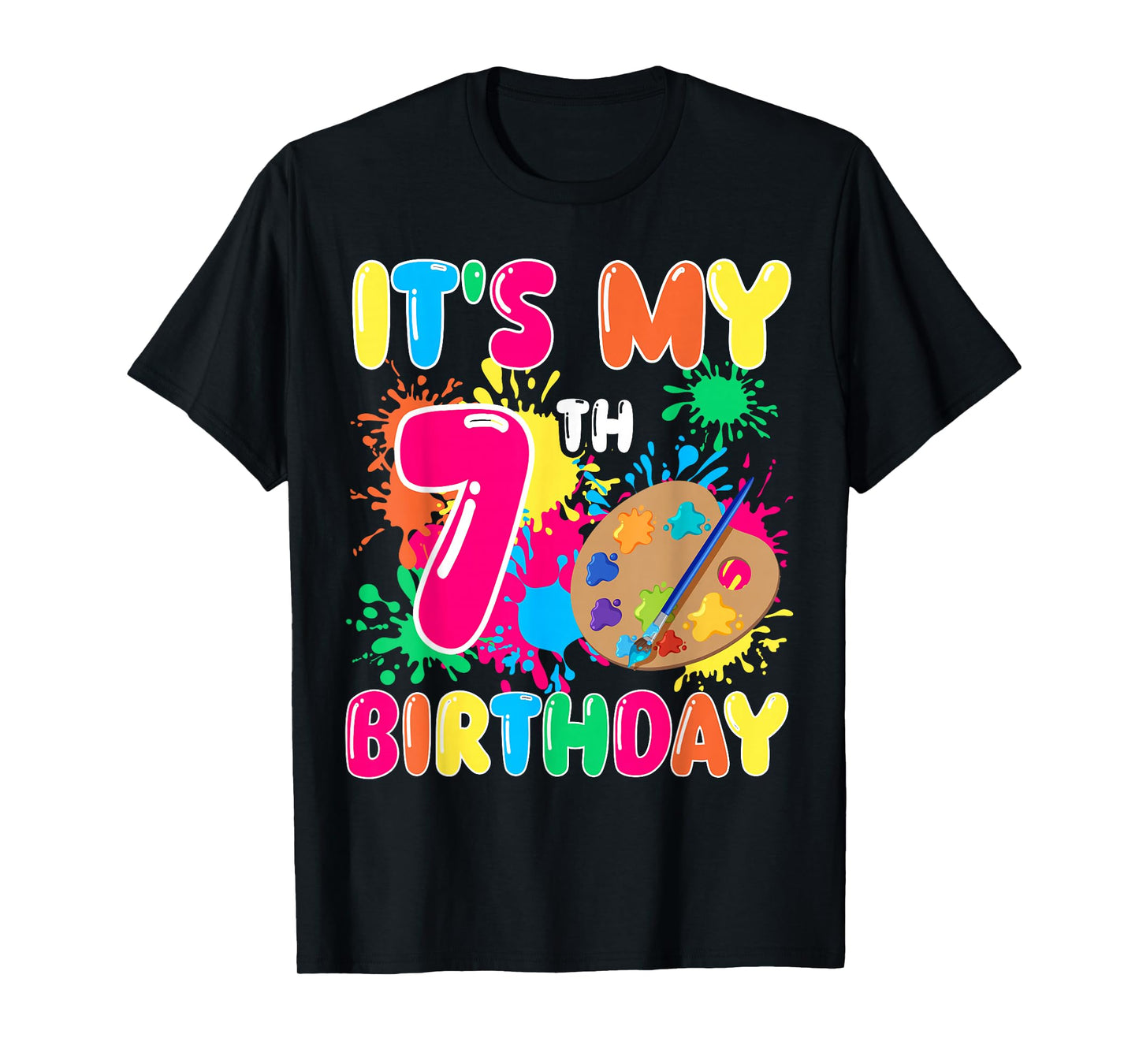 It's My 7th Birthday Painting Art 7 Year Old Bday Artist T-Shirt