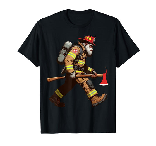 Firefighter Sasquatch Tee Big Foot Fireman Rescuer Yeti T-Shirt
