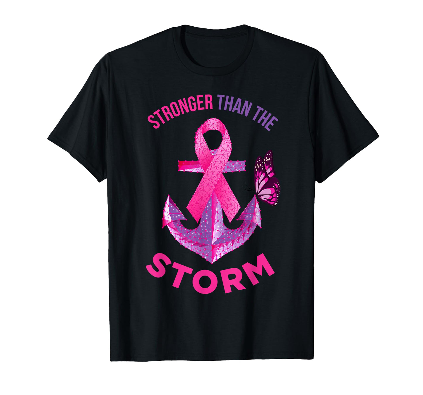 Stronger Than The Storm Fight Breast Cancer Ribbon Wear Pink T-Shirt