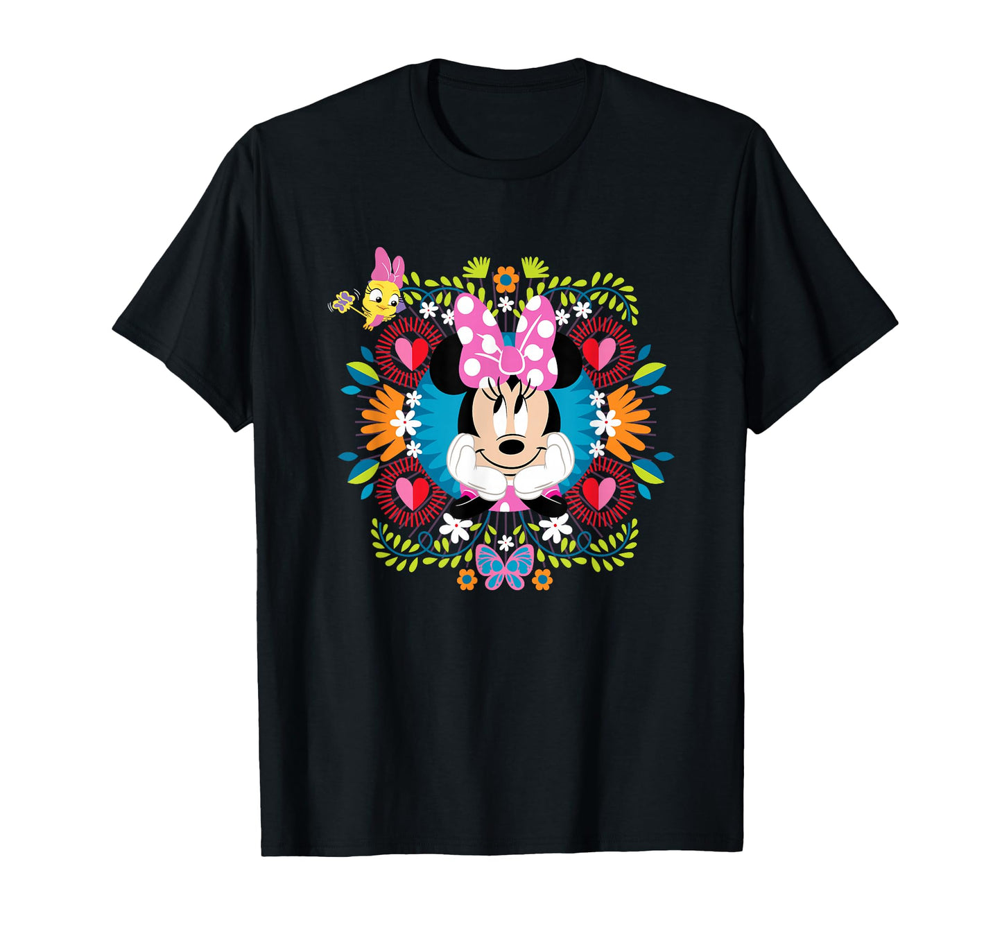 Disney Minnie Mouse Vintage Polka Dot Floral Frame T-Shirt