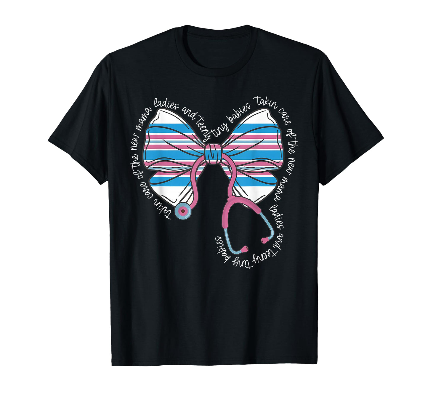 Stethoscope Coquette Bow Baby Blanket Mother Baby Nurse T-Shirt