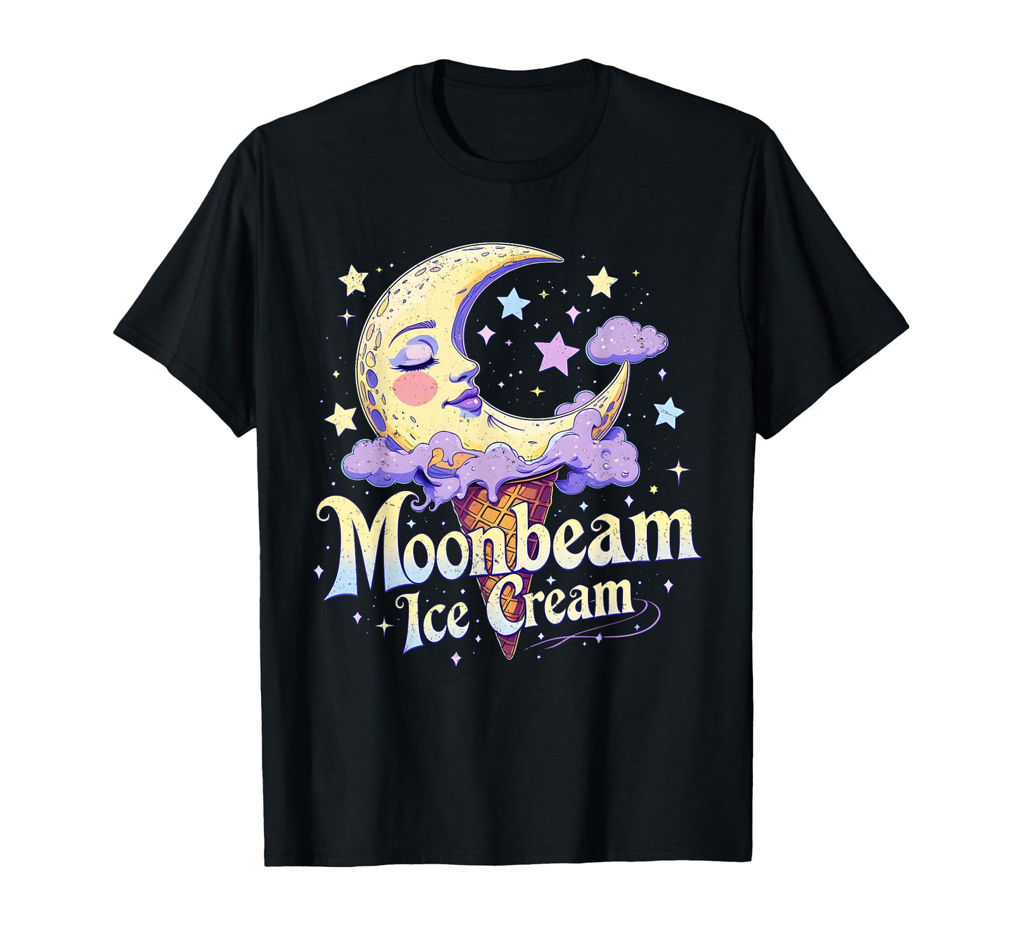 Moonbeam Ice Cream Cute Celestial Dessert Art T-Shirt