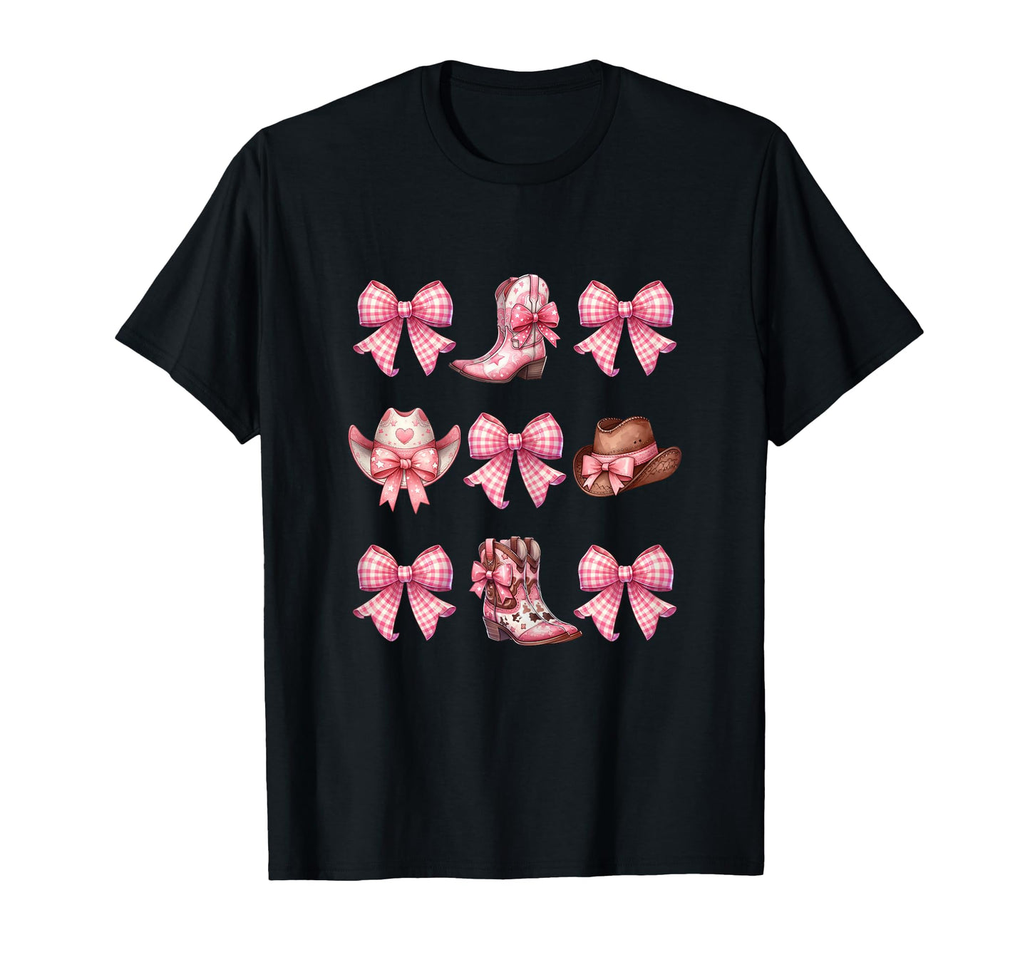Coquette Pink Bow Cowgirl Boots and Hats T-Shirt
