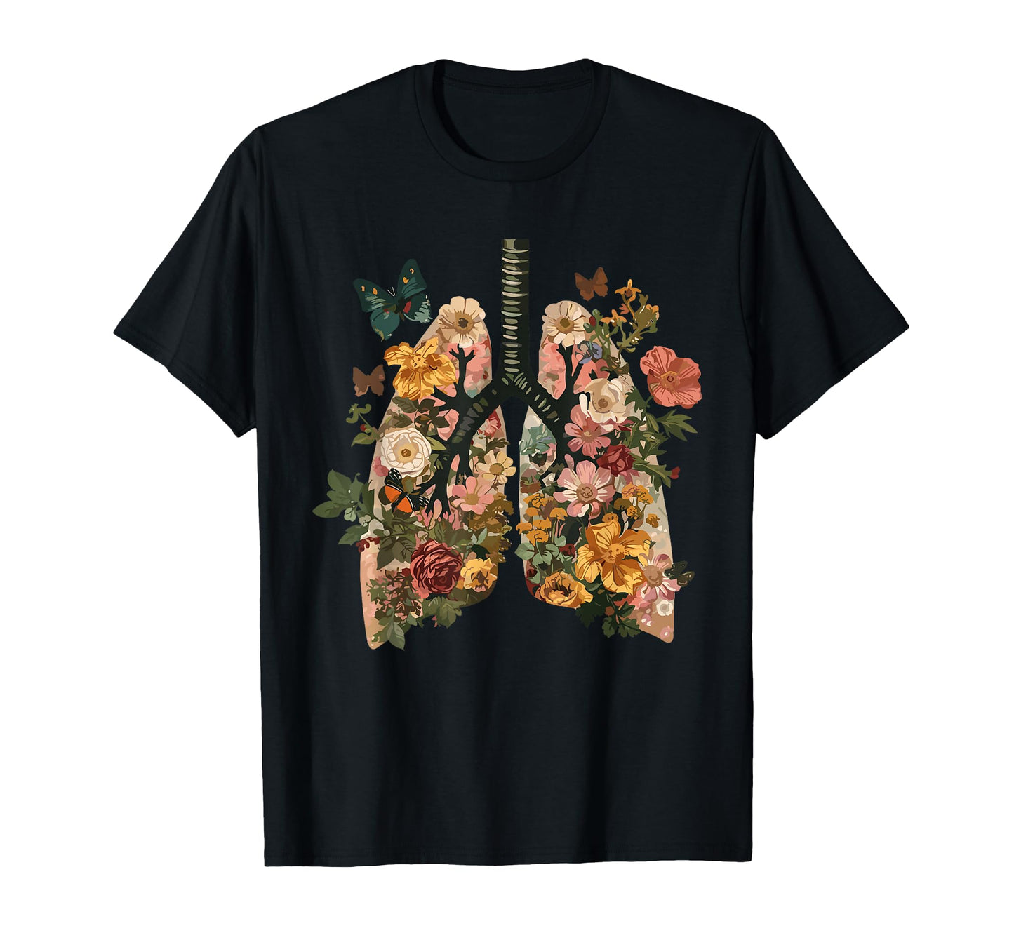 Lungs Made of Flowers - Blossoming Respiratory Beauty T-Shirt