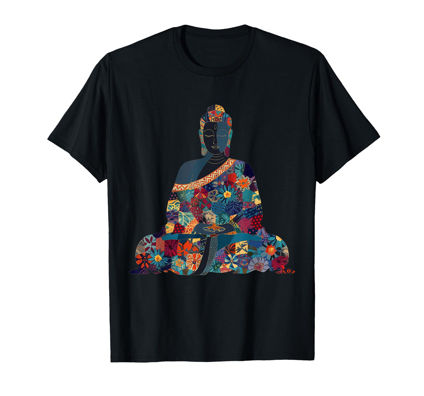 Buddha Vintage Flowers Zen Buddhist Buddhism Yoga Spiritual T-Shirt