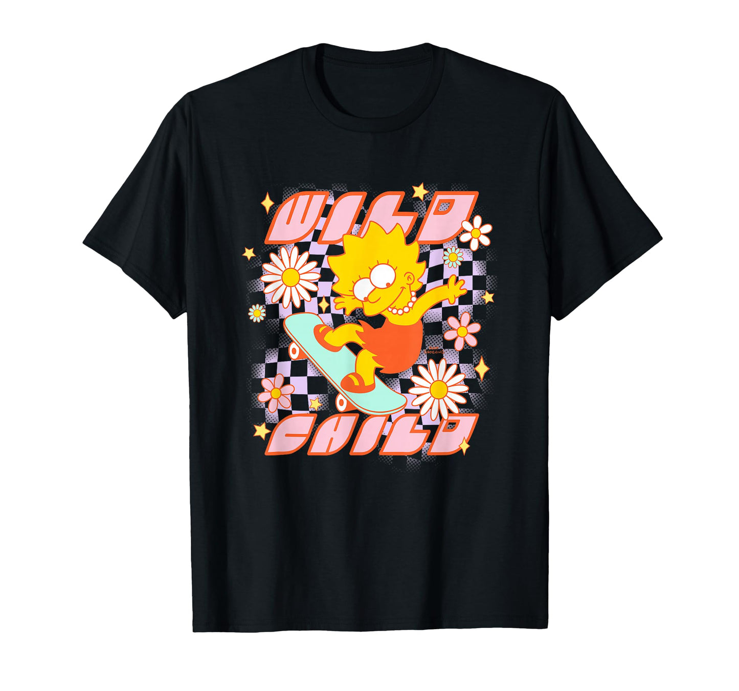 The Simpsons Lisa Riding Skateboard Wild Child T-Shirt