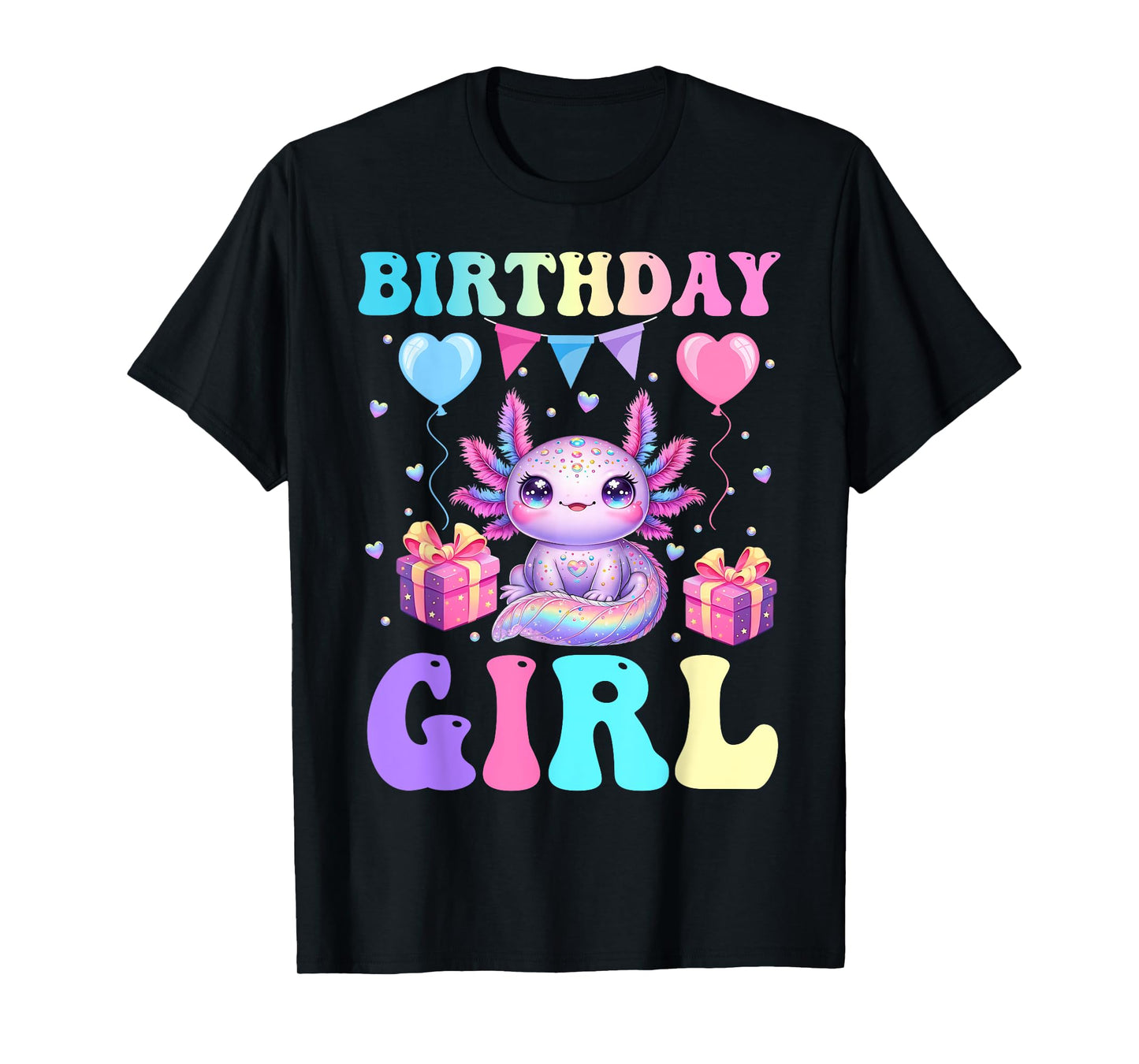 Axolotl Birthday Girl Bday Party Alotl Family Matching Kids T-Shirt