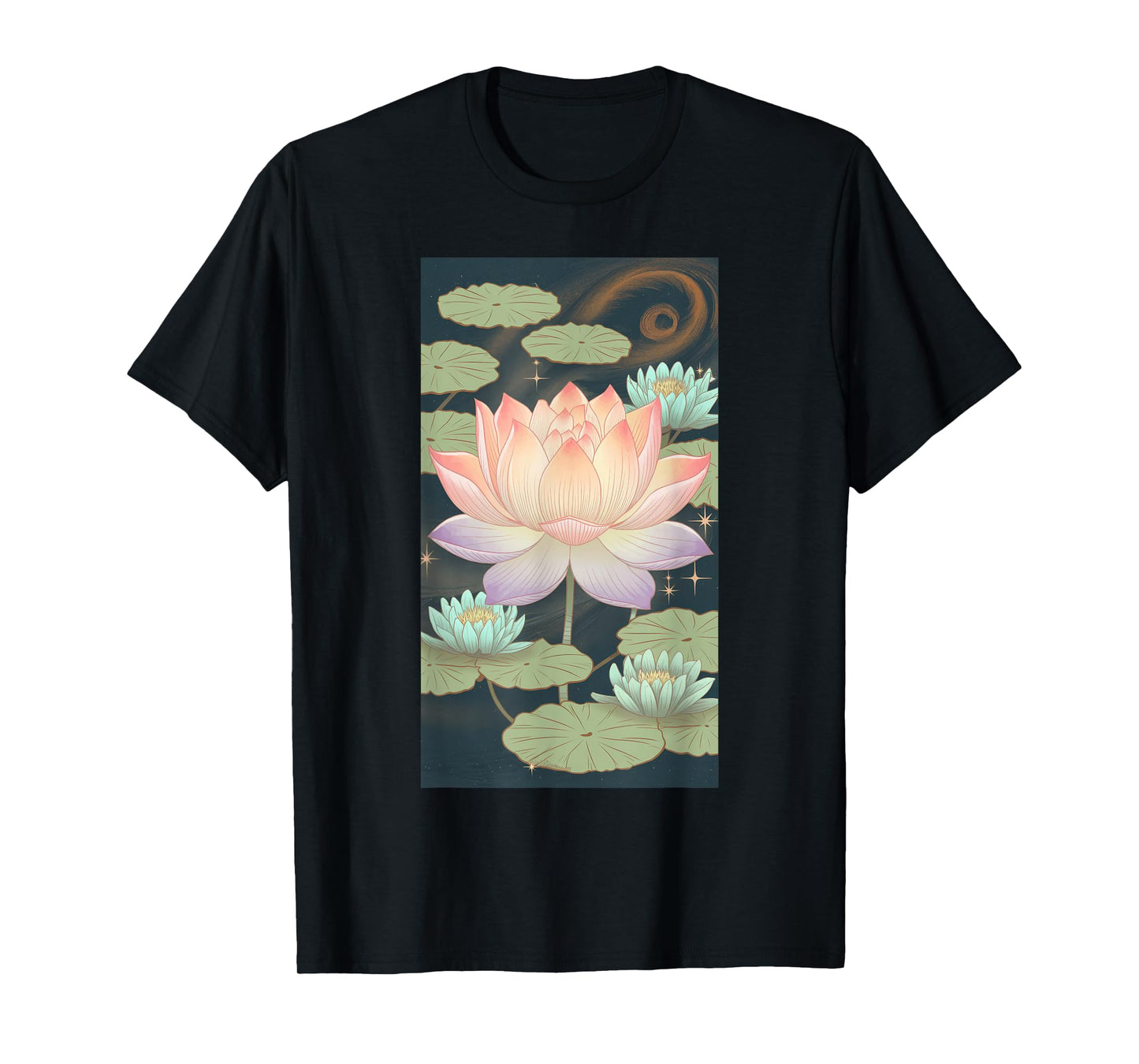 Lotus Flower Nature Art Water Lily Meditation T-Shirt